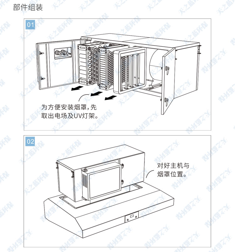 油煙凈化煙罩一體機安裝流程